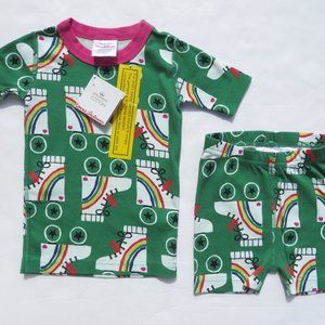 Hanna Andersson 100 Girls Pajamas Short John 4 NEW